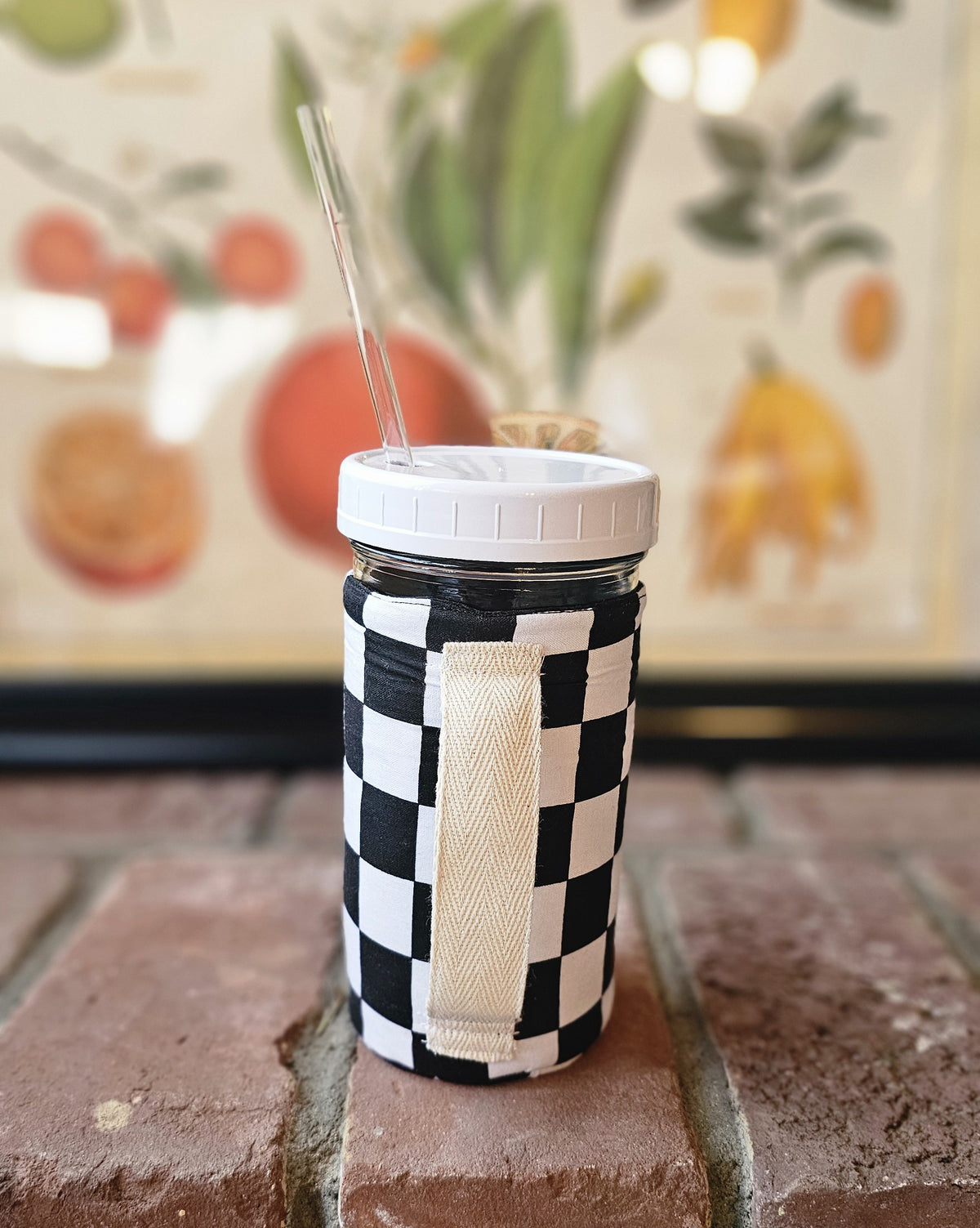 24oz Glass Cup with Full Cozy